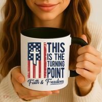 This Is The Turning Point Patriotic Faith & Freedom USA Coffee Mug thumb 3