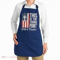 This Is The Turning Point Patriotic Faith & Freedom USA Apron thumb 2