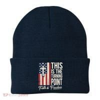 This Is The Turning Point Patriotic Faith & Freedom USA Beanie thumb 0