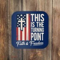 This Is The Turning Point Patriotic Faith & Freedom USA Coaster thumb 0