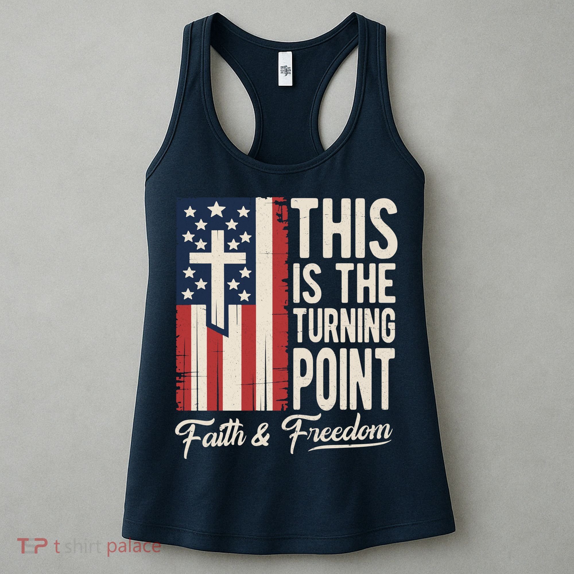 This Is The Turning Point Patriotic Faith & Freedom USA Women's Tank Top