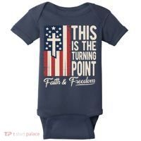 This Is The Turning Point Patriotic Faith & Freedom USA Baby Bodysuit thumb 0