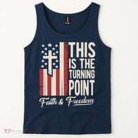 This Is The Turning Point Patriotic Faith & Freedom USA Tank Top thumb 2