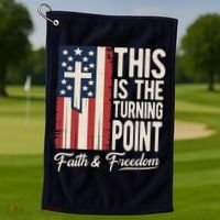 This Is The Turning Point Patriotic Faith & Freedom USA Golf Towel thumb 1
