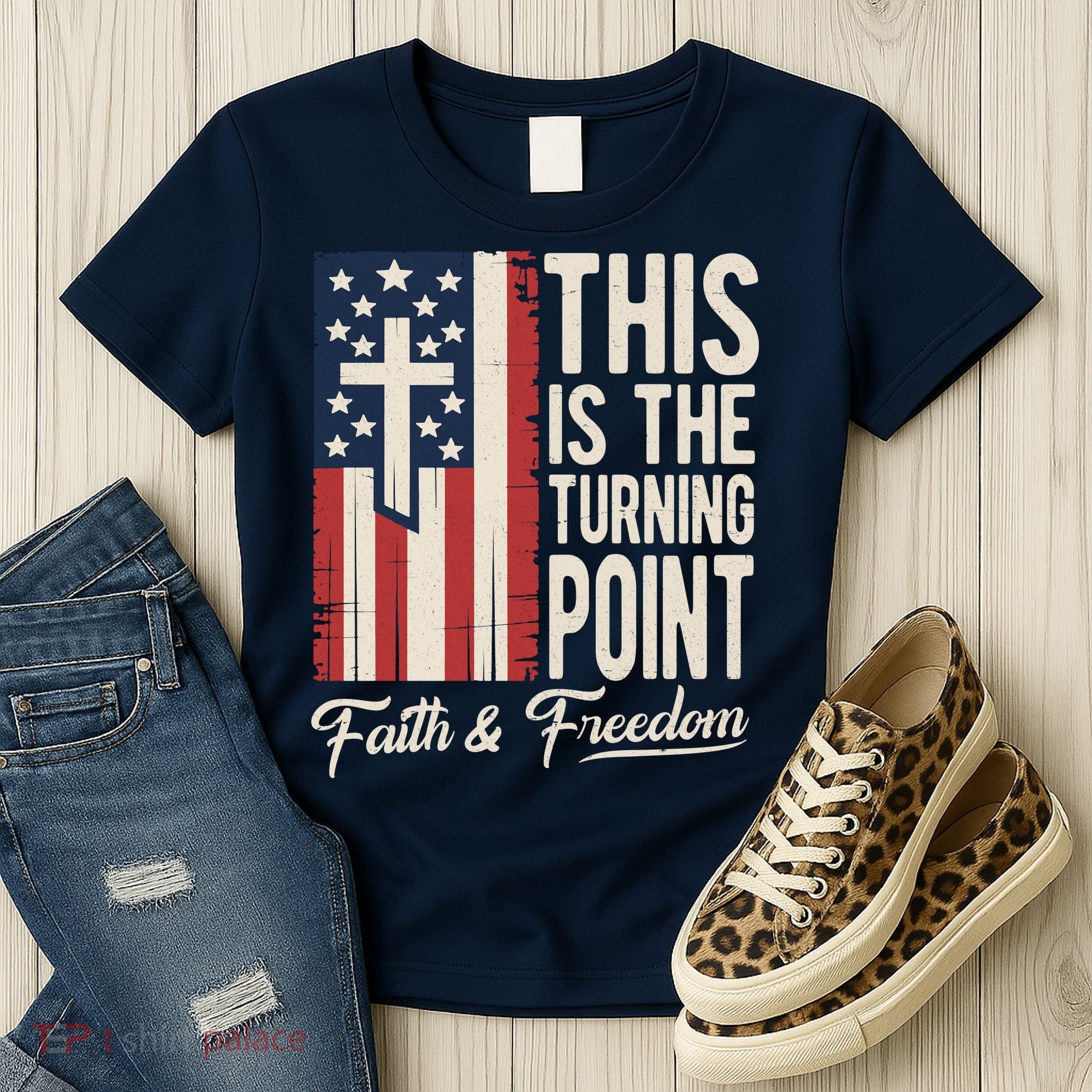 This Is The Turning Point Patriotic Faith & Freedom USA Women's T-Shirt