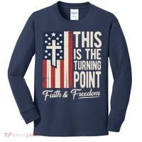 This Is The Turning Point Patriotic Faith & Freedom USA Kids Long Sleeve Shirt thumb 0