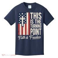 This Is The Turning Point Patriotic Faith & Freedom USA Kids T-Shirt thumb 0