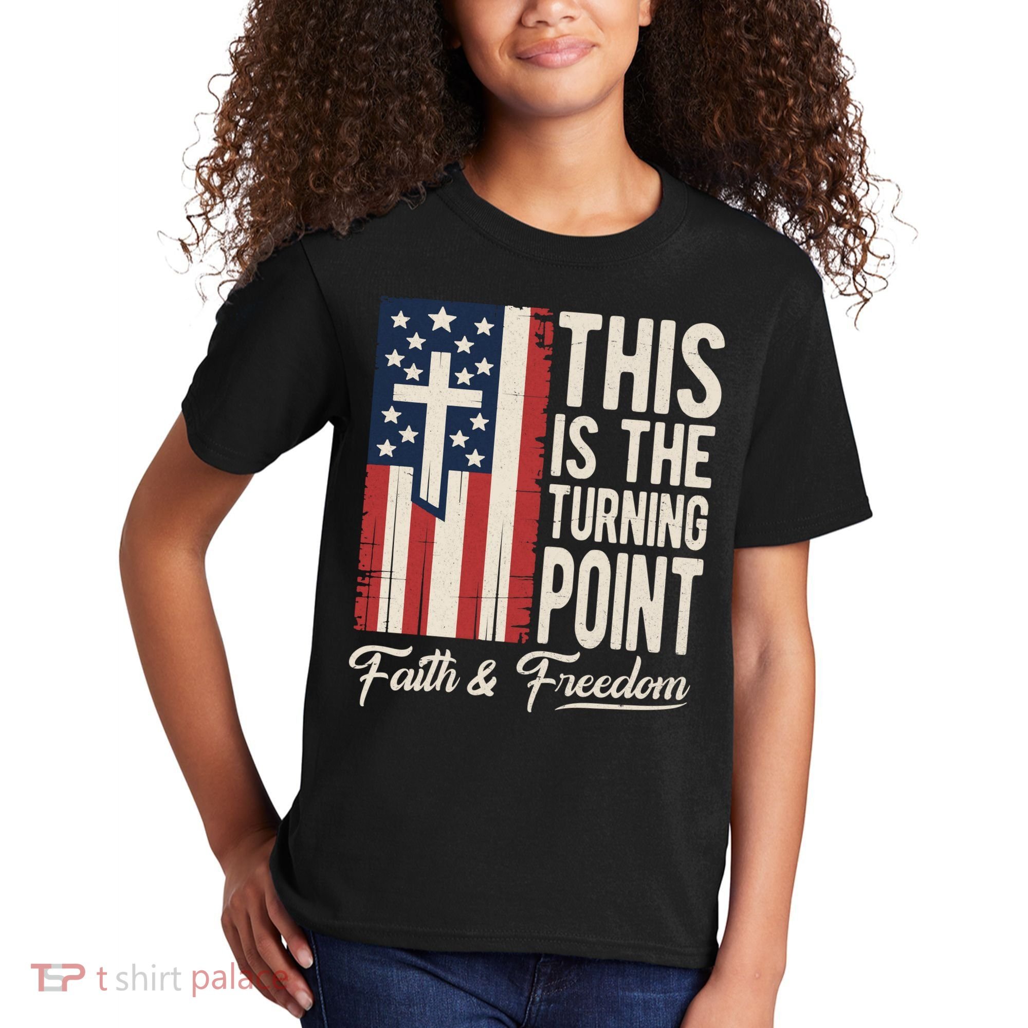 This Is The Turning Point Patriotic Faith & Freedom USA Kids T-Shirt