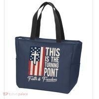 This Is The Turning Point Patriotic Faith & Freedom USA Tote Bag thumb 3
