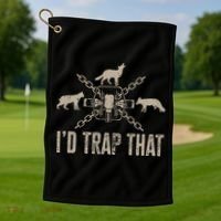 Trapping ID Trap That Trap Hunting Trapper Golf Towel thumb 1