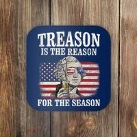 Treason Is The Reason For The Season 4th Of July Funny Retro Coaster thumb 0
