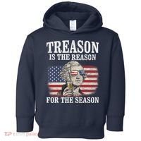 Treason Is The Reason For The Season 4th Of July Funny Retro Toddler Hoodie thumb 0