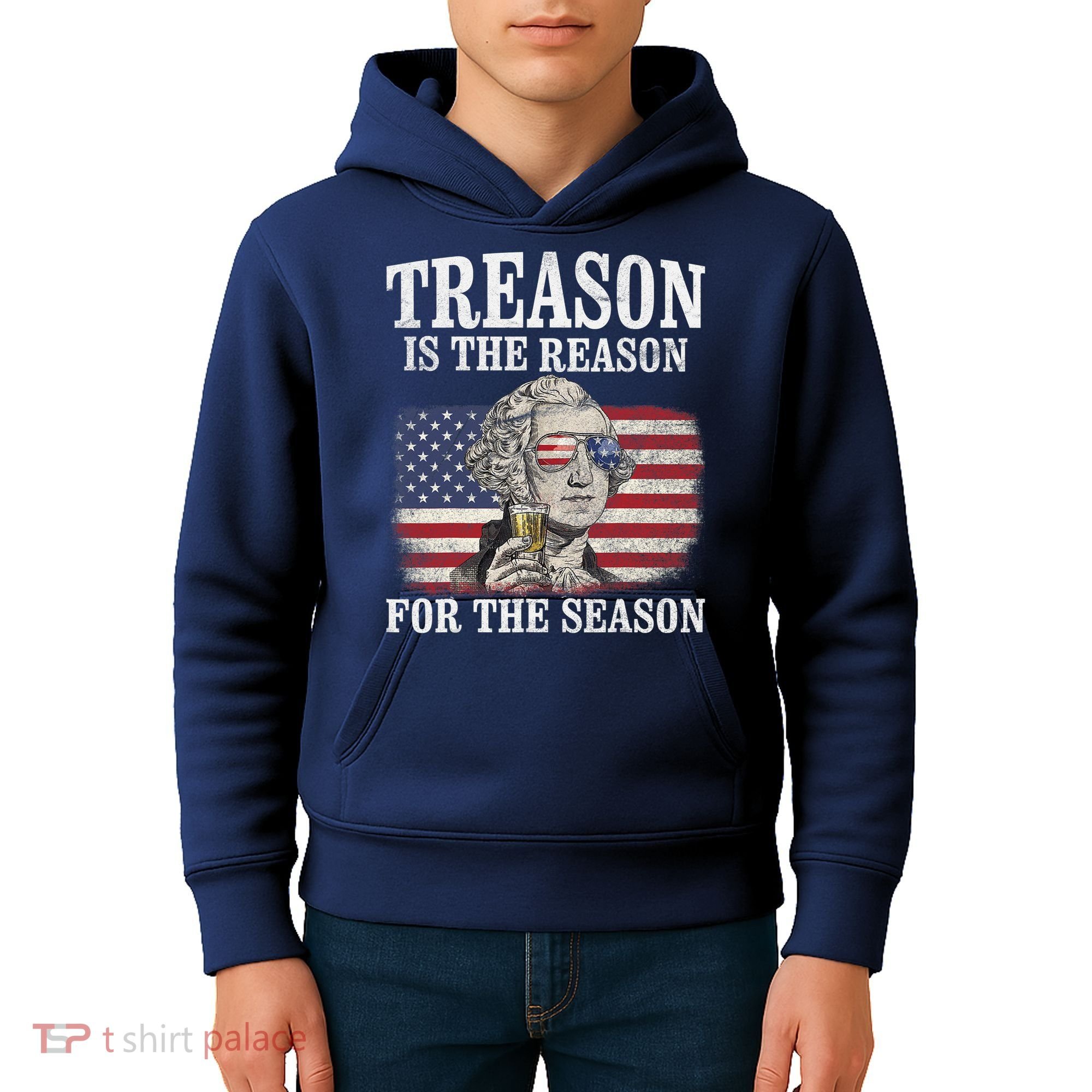 Treason Is The Reason For The Season 4th Of July Funny Retro Kids Hoodie