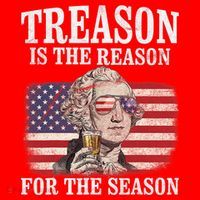 Treason Is The Reason For The Season 4th Of July Funny Retro Santa Hat thumb 1