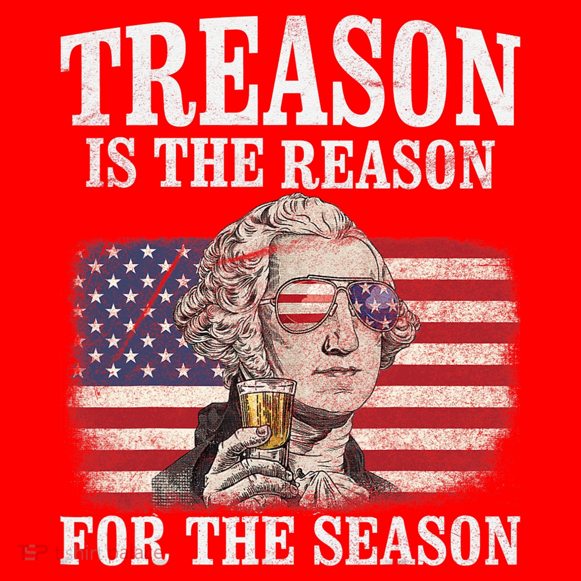 Treason Is The Reason For The Season 4th Of July Funny Retro Santa Hat