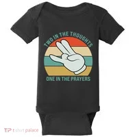 Two In The Thoughts One In The Prayers Funny Shocker Baby Bodysuit thumb 0