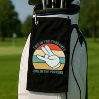 Two In The Thoughts One In The Prayers Funny Shocker Golf Towel thumb 2