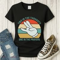 Two In The Thoughts One In The Prayers Funny Shocker Women's T-Shirt thumb 3