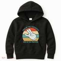 Two In The Thoughts One In The Prayers Funny Shocker Kids Hoodie thumb 0
