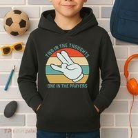 Two In The Thoughts One In The Prayers Funny Shocker Kids Hoodie thumb 2