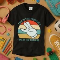 Two In The Thoughts One In The Prayers Funny Shocker Kids T-Shirt thumb 3