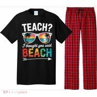 Teach I Thought You Said Beach Teacher Summer Vacation Pajama Set thumb 0
