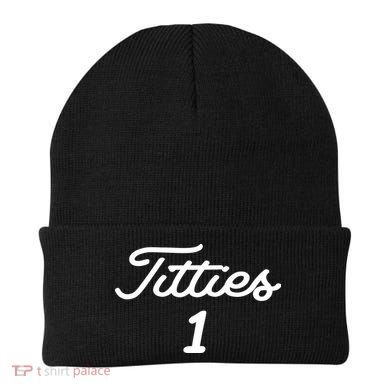 Titties 1 2 3 4 Custom Golf Ball Personalize Matching Beanie