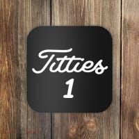 Titties 1 2 3 4 Custom Golf Ball Personalize Matching Coaster thumb 0