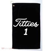 Titties 1 2 3 4 Custom Golf Ball Personalize Matching Golf Towel thumb 0
