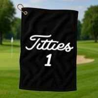 Titties 1 2 3 4 Custom Golf Ball Personalize Matching Golf Towel thumb 1