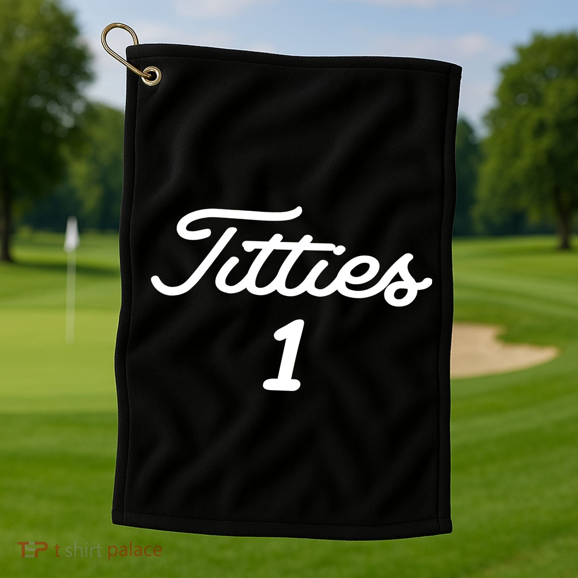 Titties 1 2 3 4 Custom Golf Ball Personalize Matching Golf Towel
