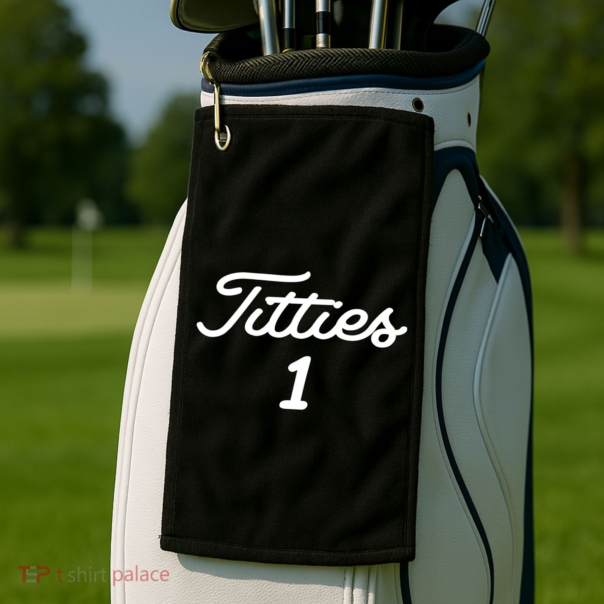 Titties 1 2 3 4 Custom Golf Ball Personalize Matching Golf Towel