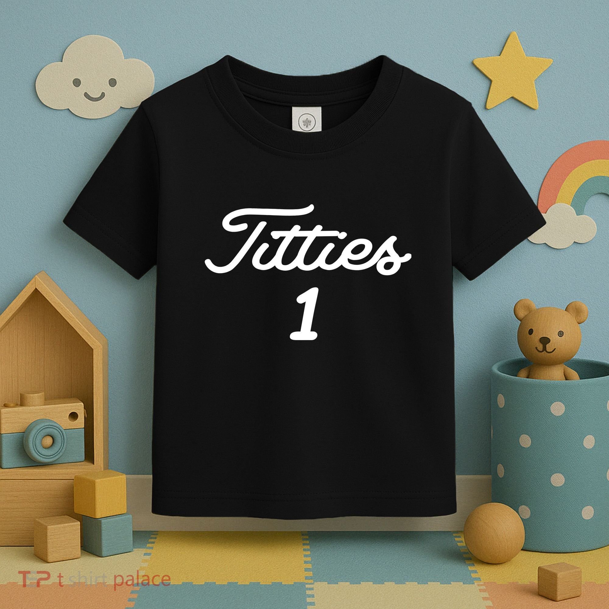 Titties 1 2 3 4 Custom Golf Ball Personalize Matching Toddler T-Shirt