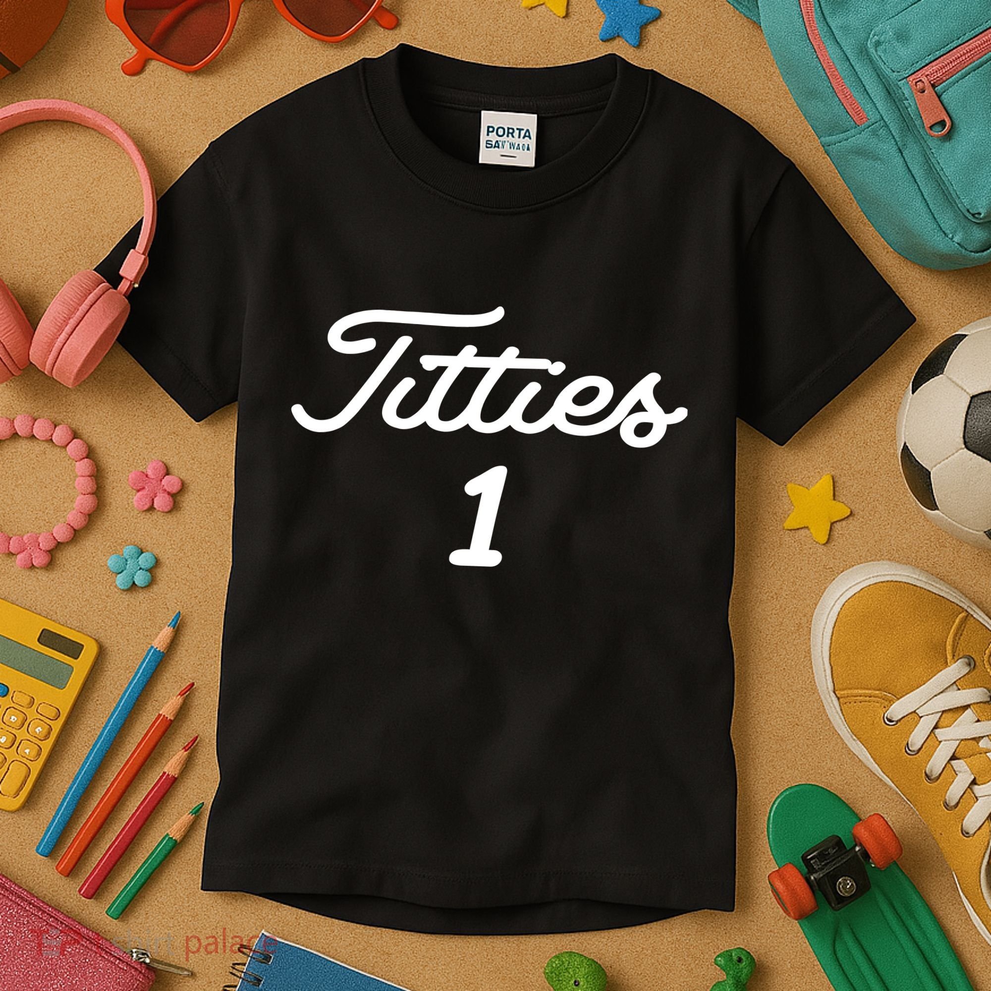 Titties 1 2 3 4 Custom Golf Ball Personalize Matching Kids T-Shirt