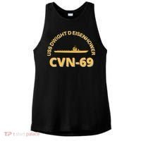 The Ike US Aircraft Carrier CVN 69 USS Dwight D. Eisenhower Ladies PosiCharge Tri-Blend Wicking Tank thumb 0