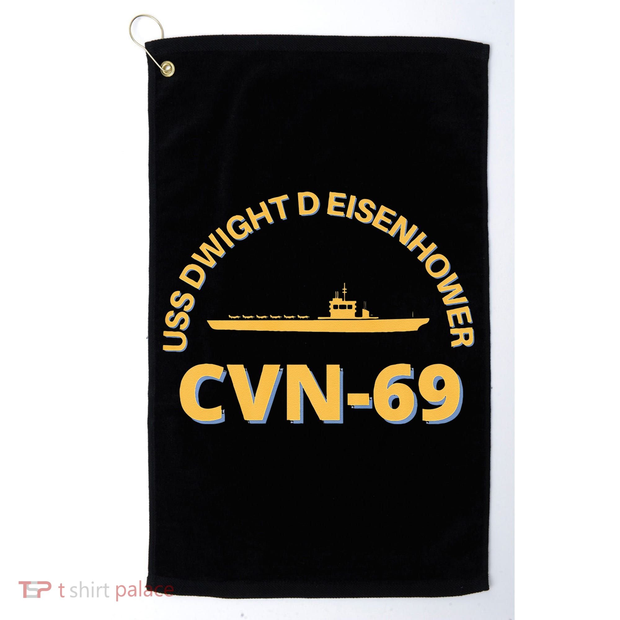 The Ike US Aircraft Carrier CVN 69 USS Dwight D. Eisenhower Golf Towel
