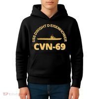 The Ike US Aircraft Carrier CVN 69 USS Dwight D. Eisenhower Kids Hoodie thumb 4