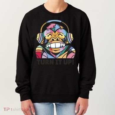Turn It Up Music Monkey Women's Sweatshirt