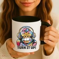 Turn It Up Music Monkey Coffee Mug thumb 3