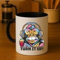 Turn It Up Music Monkey Coffee Mug thumb 4