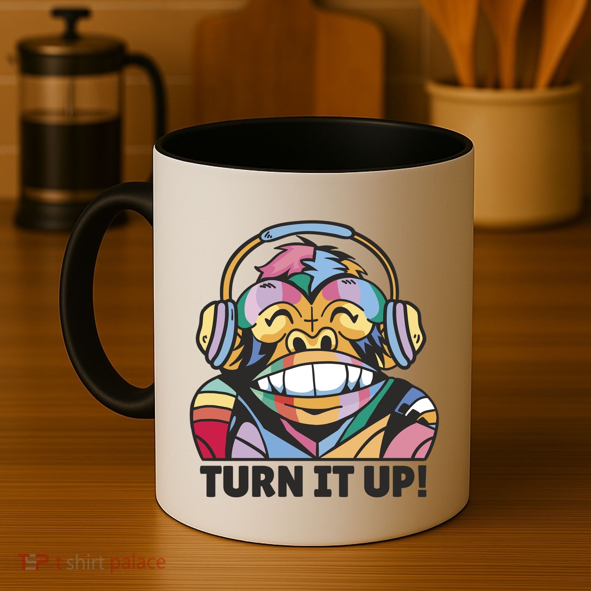 Turn It Up Music Monkey Coffee Mug