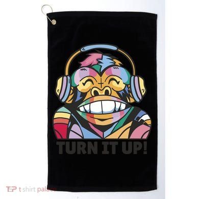 Turn It Up Music Monkey Golf Towel