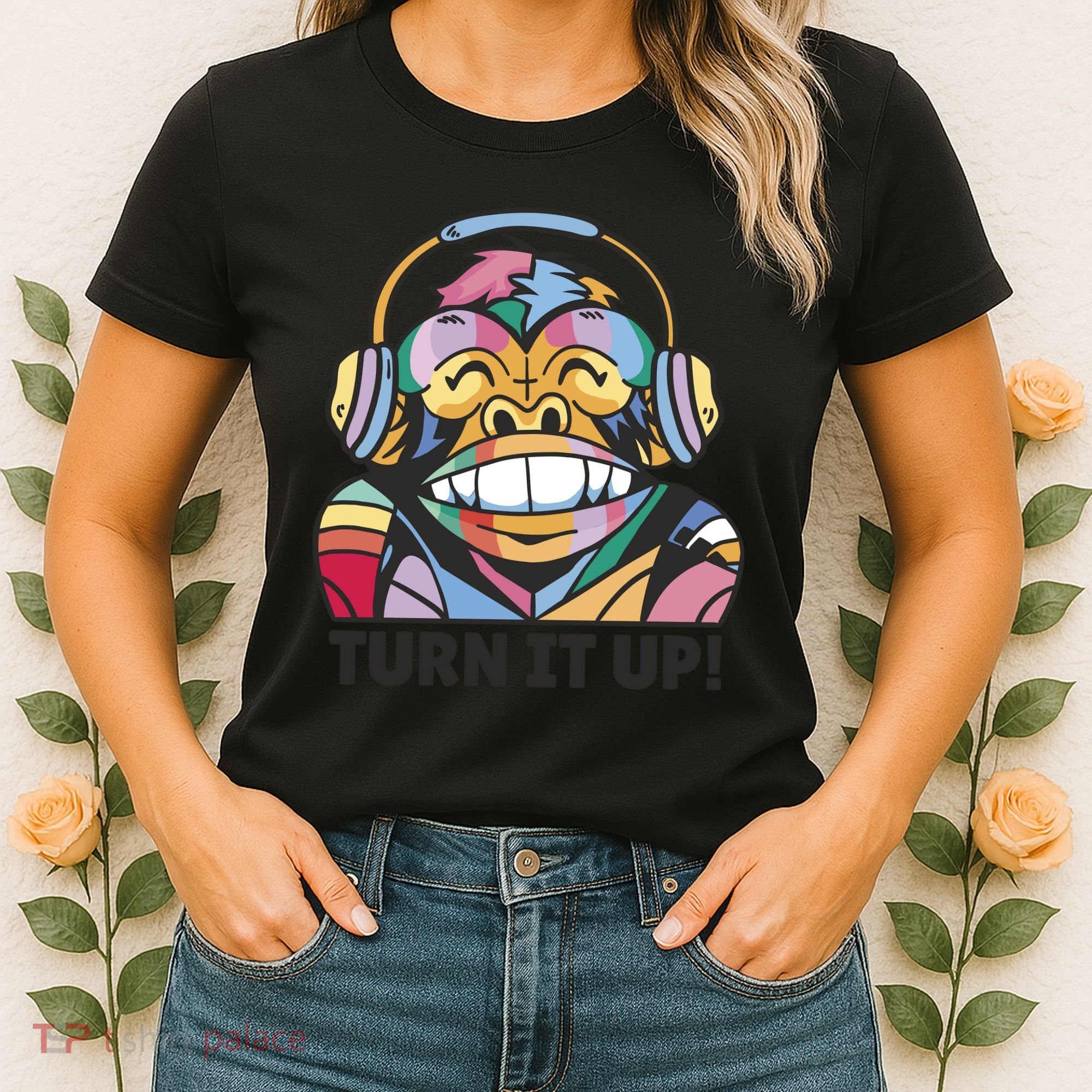 Turn It Up Music Monkey Women's T-Shirt