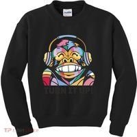 Turn It Up Music Monkey Kids Sweatshirt thumb 0