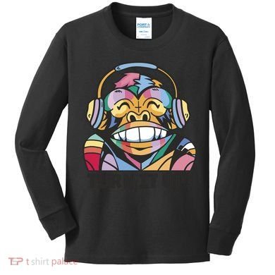 Turn It Up Music Monkey Kids Long Sleeve Shirt