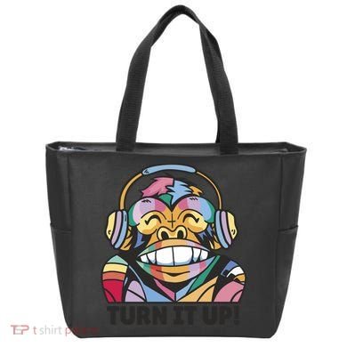 Turn It Up Music Monkey Tote Bag