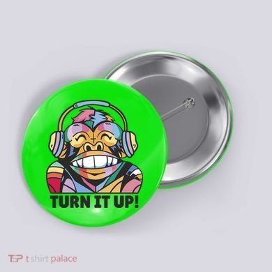 Turn It Up Music Monkey Button