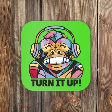 Turn It Up Music Monkey Coaster