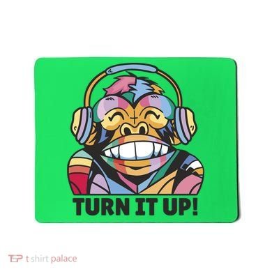 Turn It Up Music Monkey Mousepad