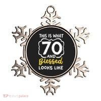 This Is What 70 And Blessed Looks Like 70th Birthday Apparel Ornament thumb 0
